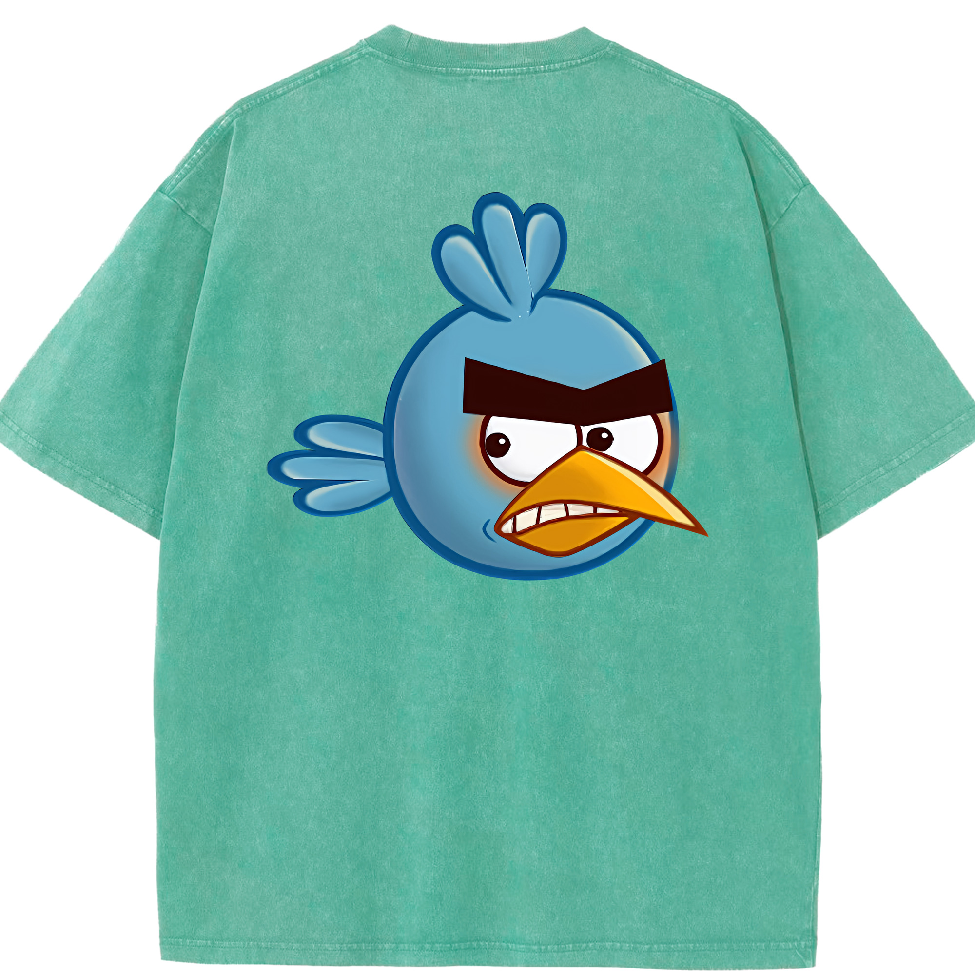 （画像用） Angry Birds アングリーバード 綿100% ヴィンテージ風 半袖Tシャツ（背面プリント）
